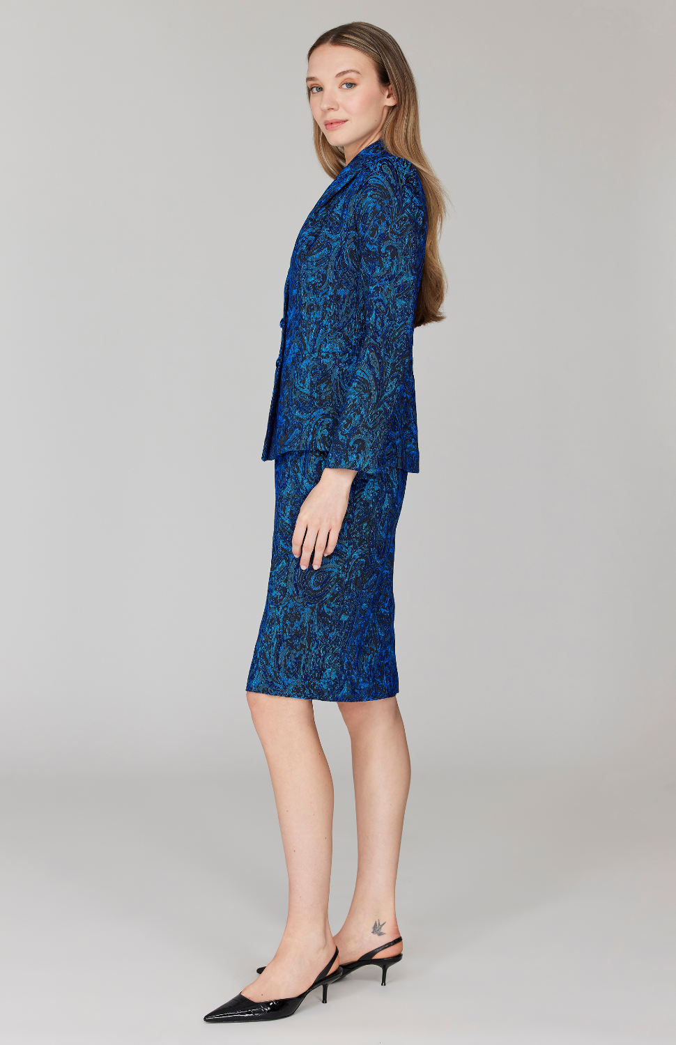 PREORDER Paisley Stretch Jacquard Fitted Jacket