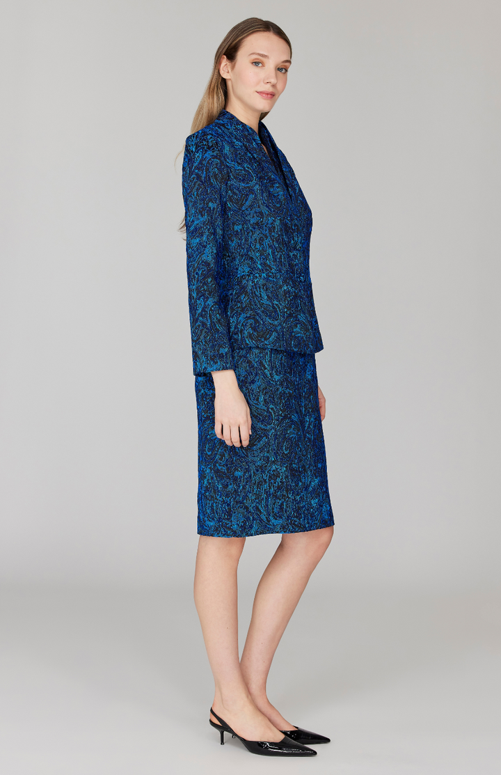 PREORDER Paisley Stretch Jacquard Fitted Jacket