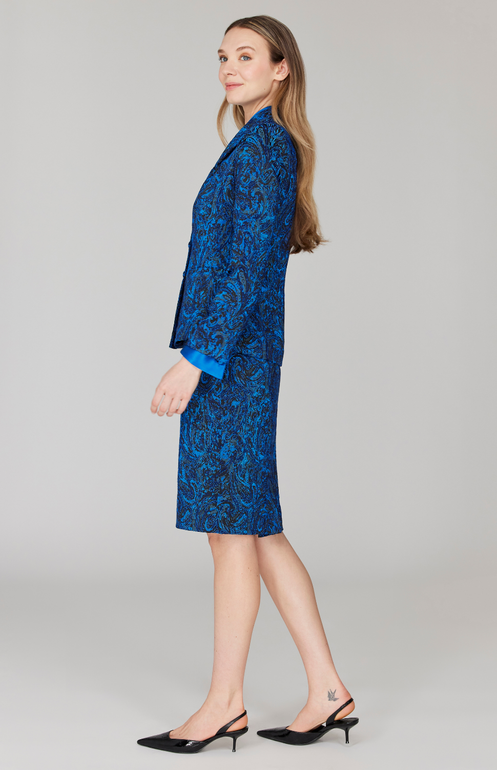 PREORDER Paisley Stretch Jacquard Fitted Jacket