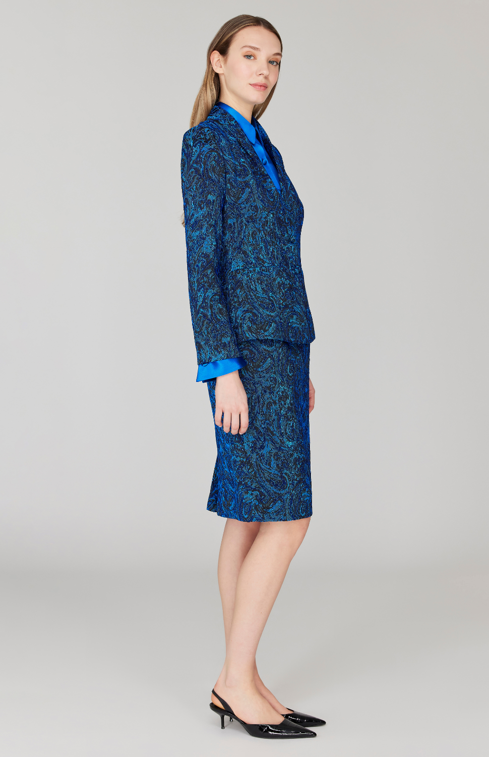 PREORDER Paisley Stretch Jacquard Fitted Jacket