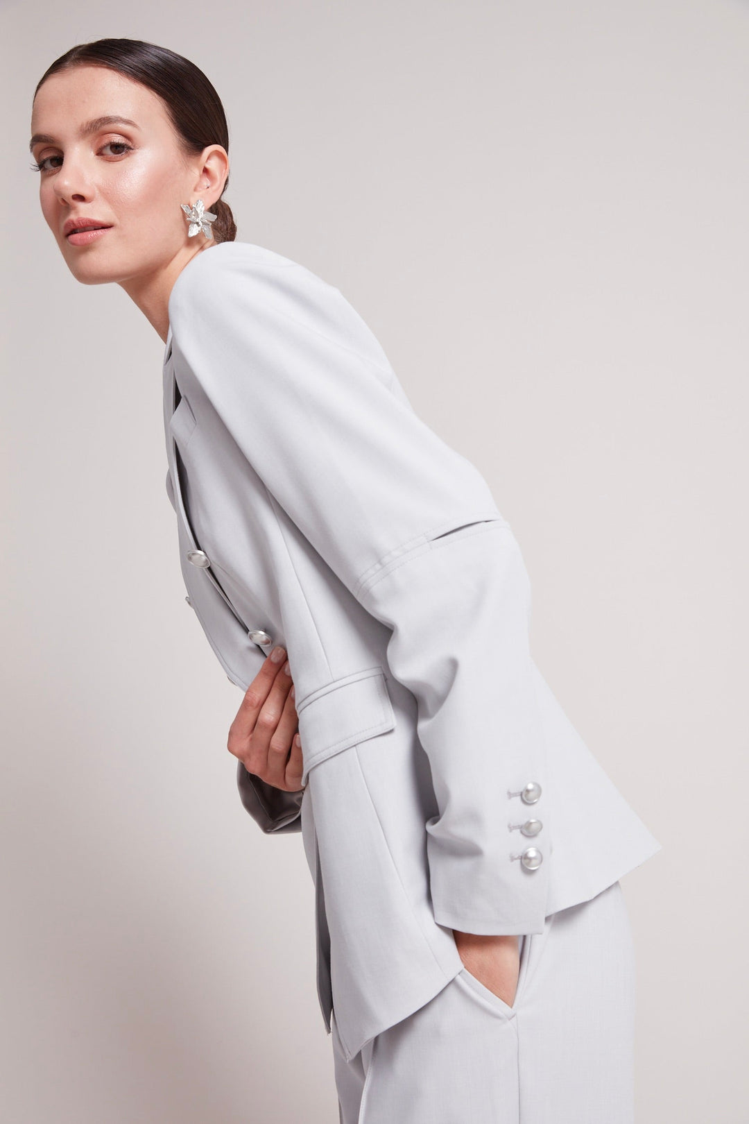 James double breasted signature stretch blazer