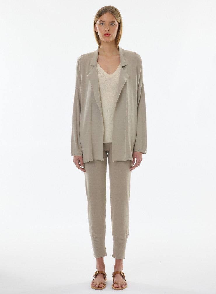 Organic Cotton Knit Stonewashed Jacket With Self Tie - JACKET - Majestic Filatures North America