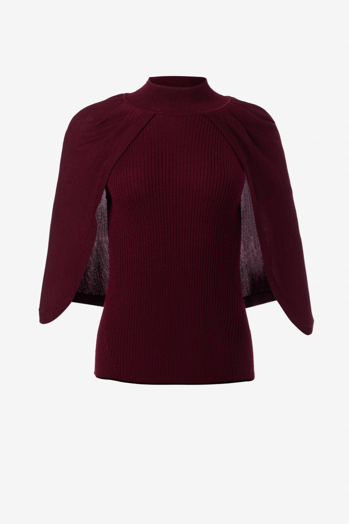 Fine merino blend sweater with cape