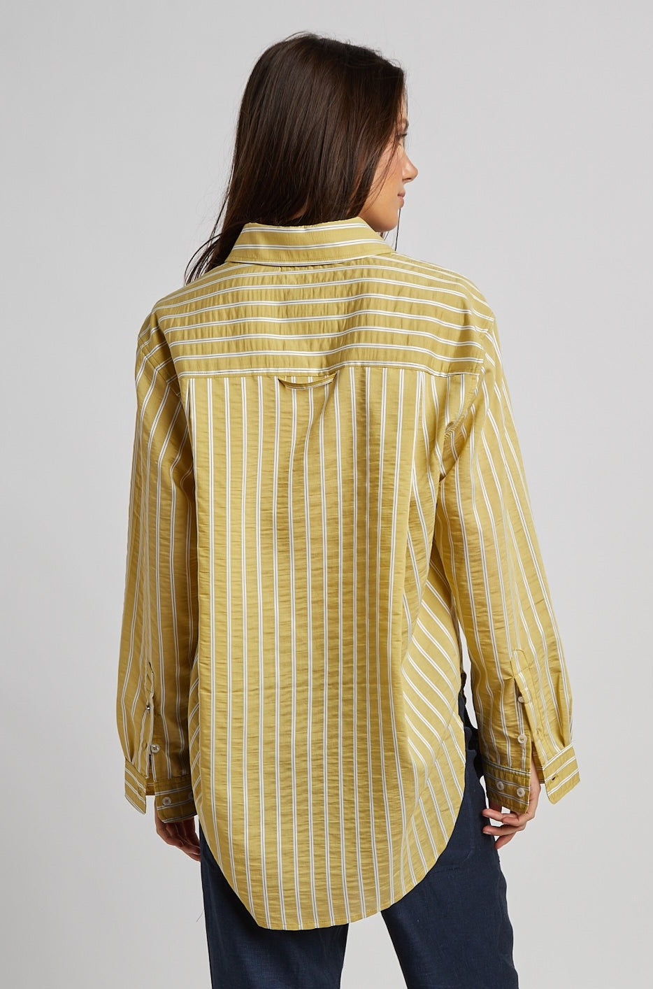 Kean Boyfriend Striped Button Down Shirt