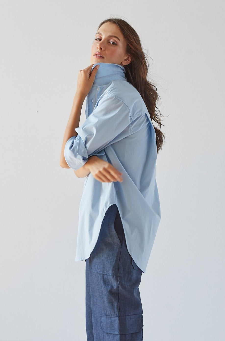 Kean Boyfriend Solid Button Down Shirt