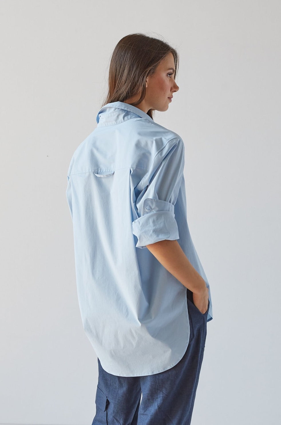 Kean Boyfriend Solid Button Down Shirt