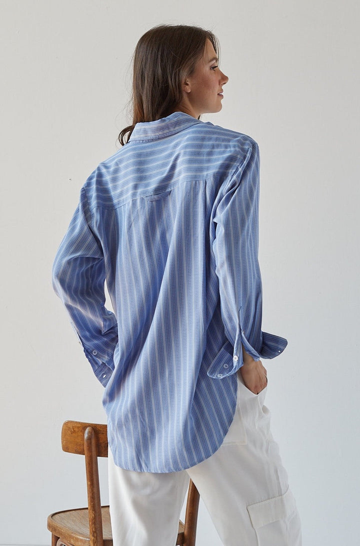 Kean Boyfriend Striped Button Down Shirt