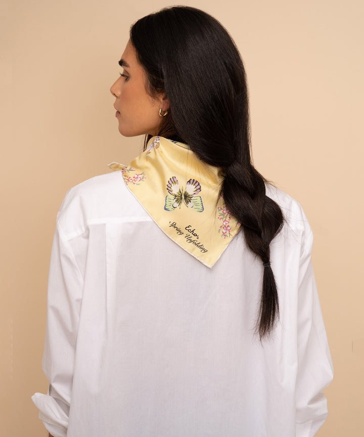 Spring Unfolding 23" Silk Bandana