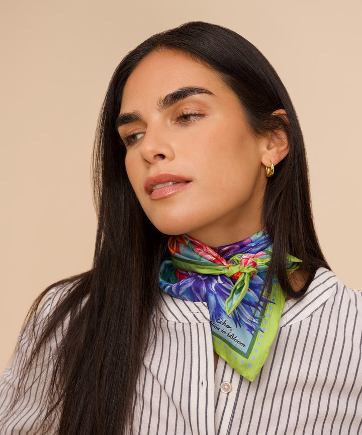 Dahlias In Bloom 23" Silk Bandana