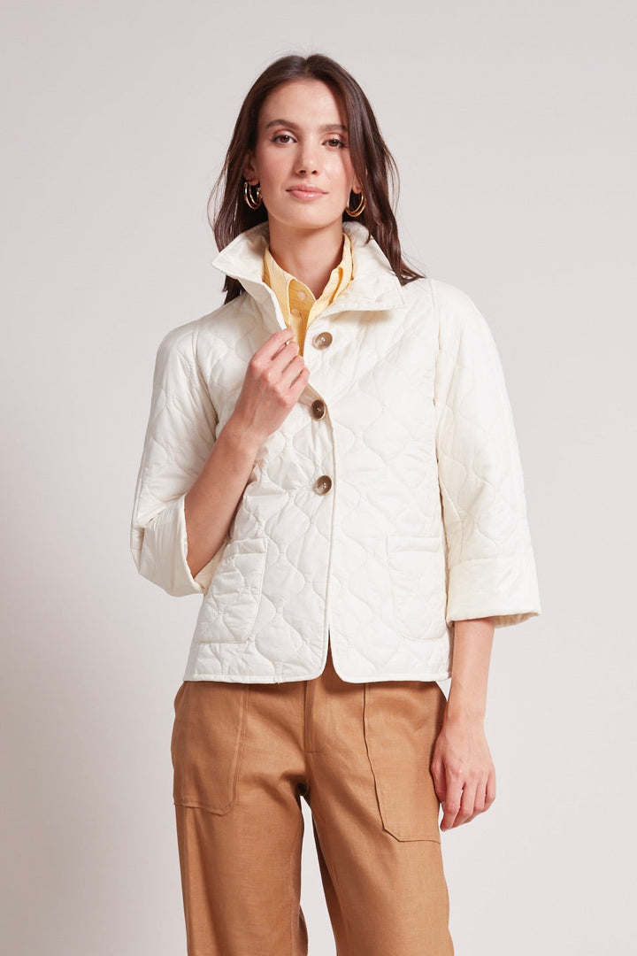 Tenley quilted wave 3/4 sleeve jacket