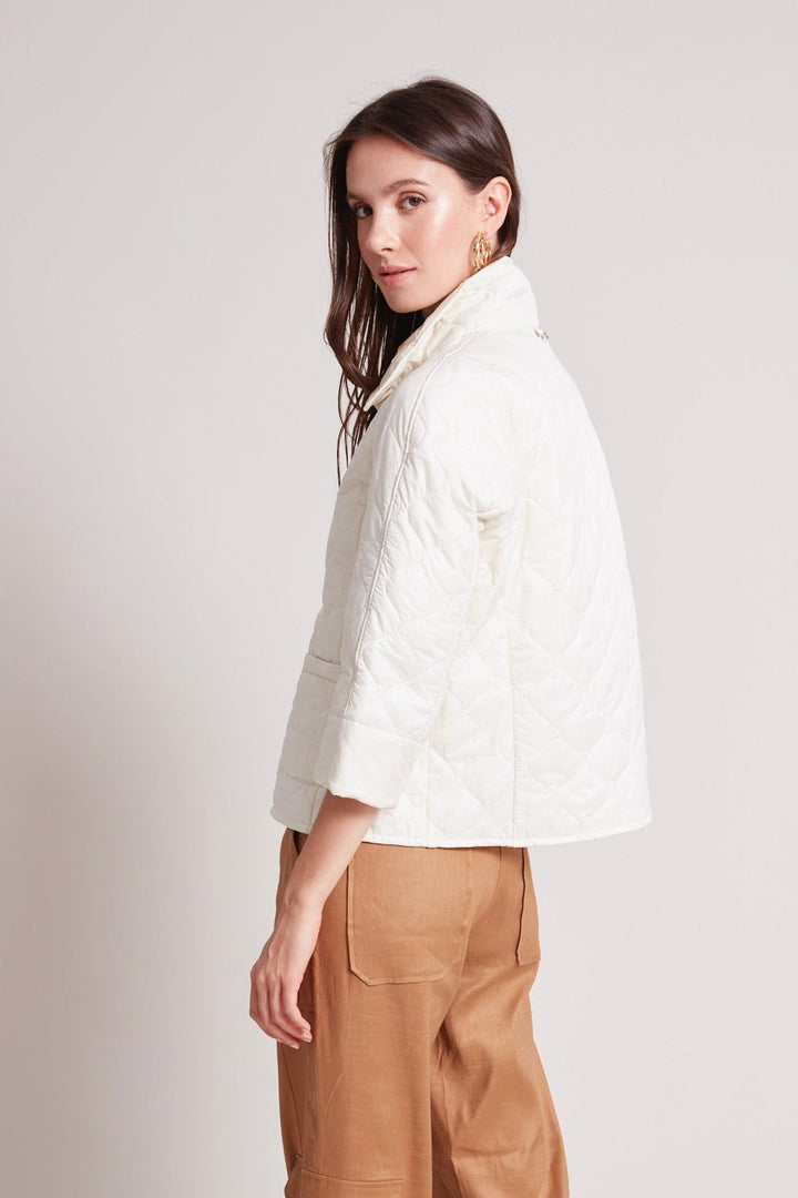 Tenley quilted wave 3/4 sleeve jacket