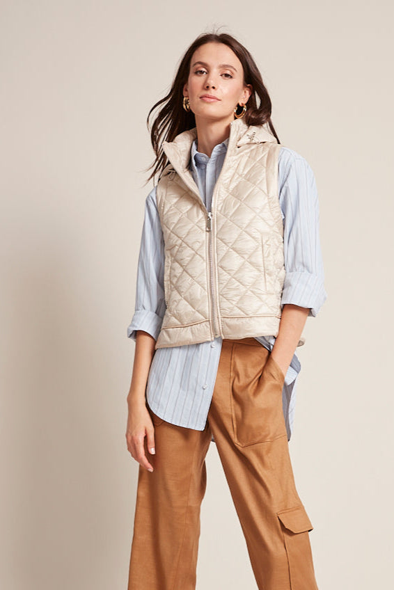 Talia quilted gilet w/ removable hood