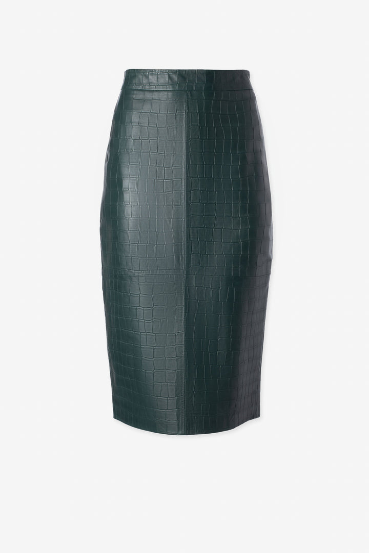 Croco pencil skirt