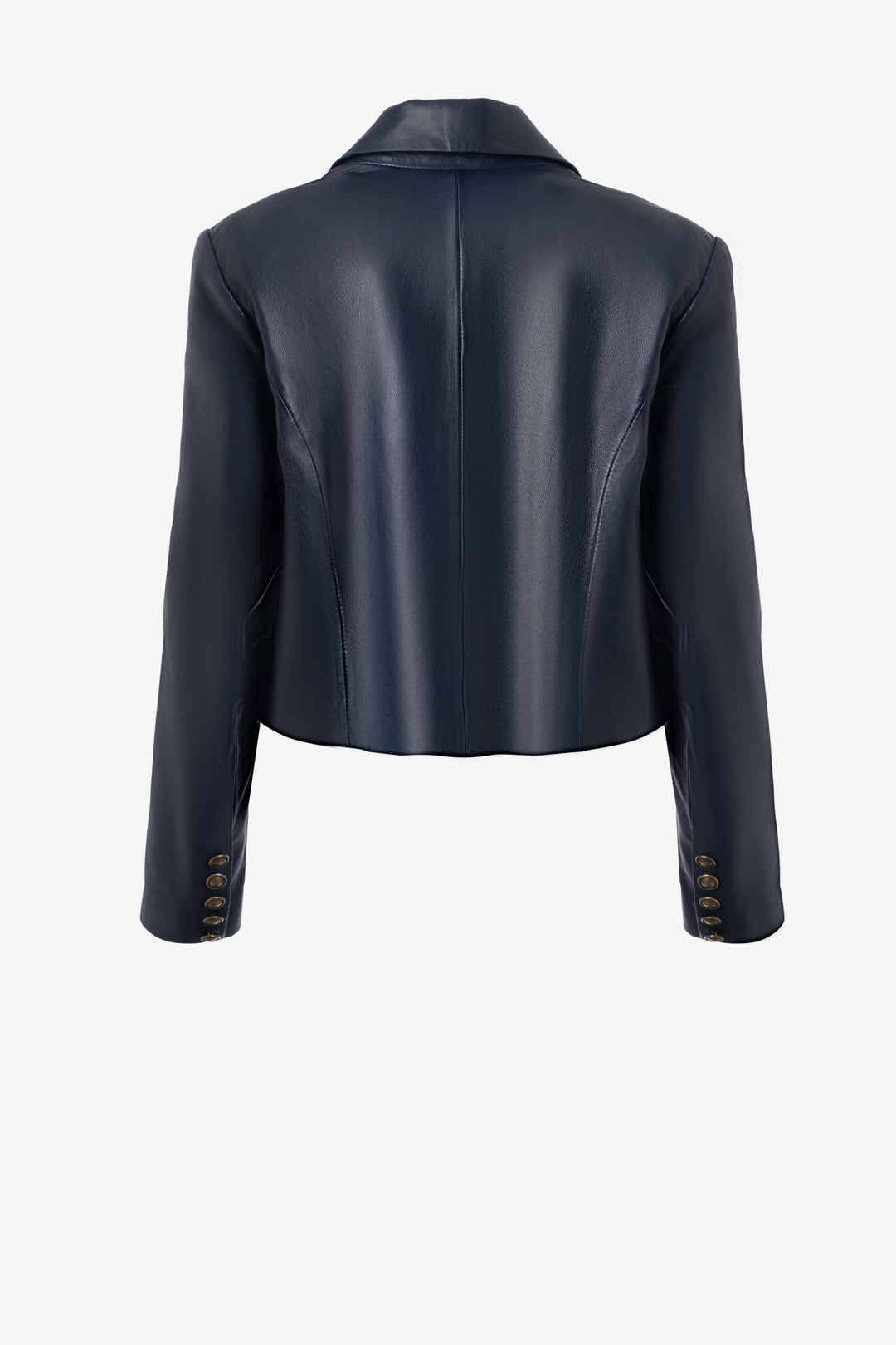 Leather boxy crop jacket