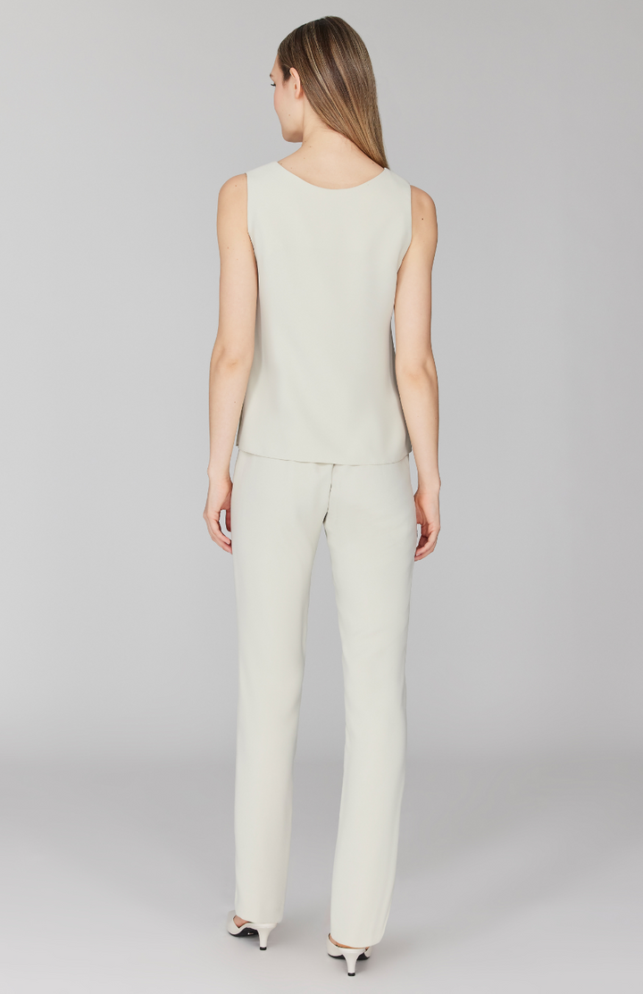 Lustrous Crepe Essential Narrow Leg Pant w/Flat Front, Back Elastic, & Slimmest Fit