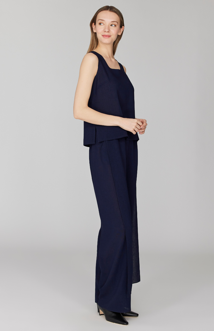 Microlinen Overlap Pant w/ Back Elastic