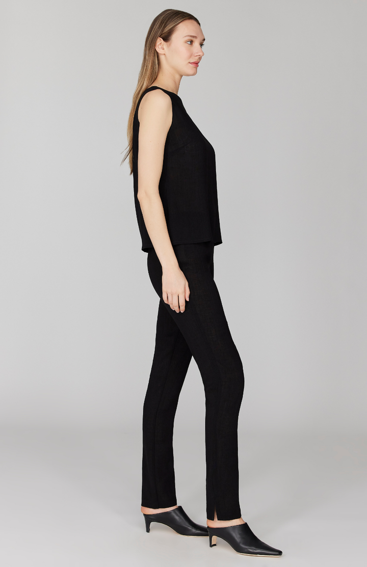 Microlinen Essential Narrow Leg Pant w/Flat Front, Back Elastic, & Slimmest Fit