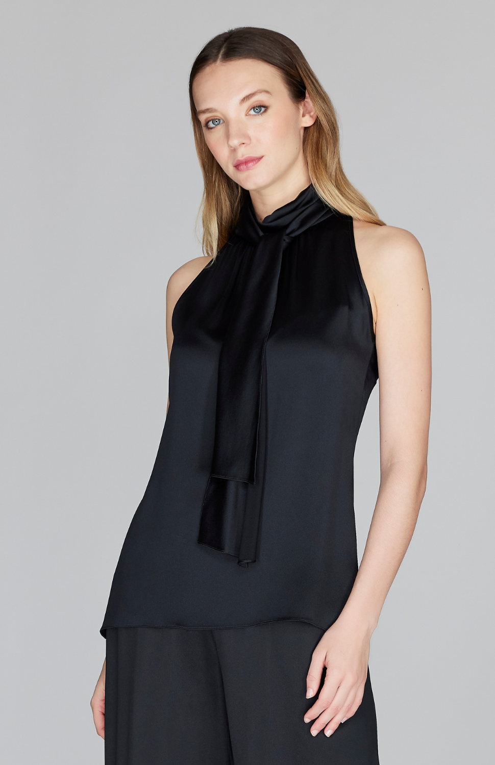 Satin Tie Neck Top