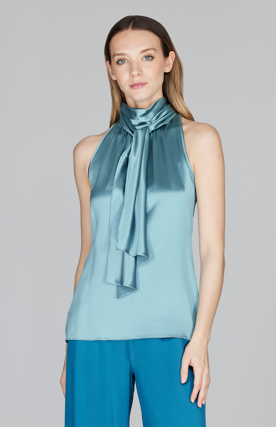 Satin Tie Neck Top