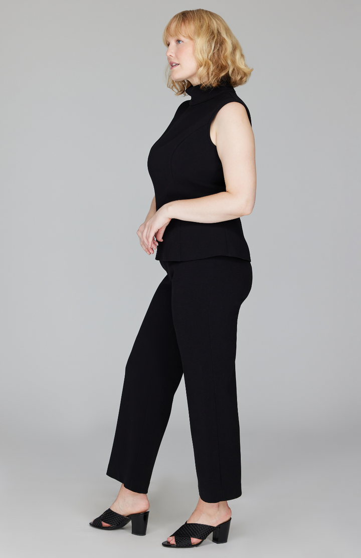 Double Face Straight Leg Pant w/ Back Zip