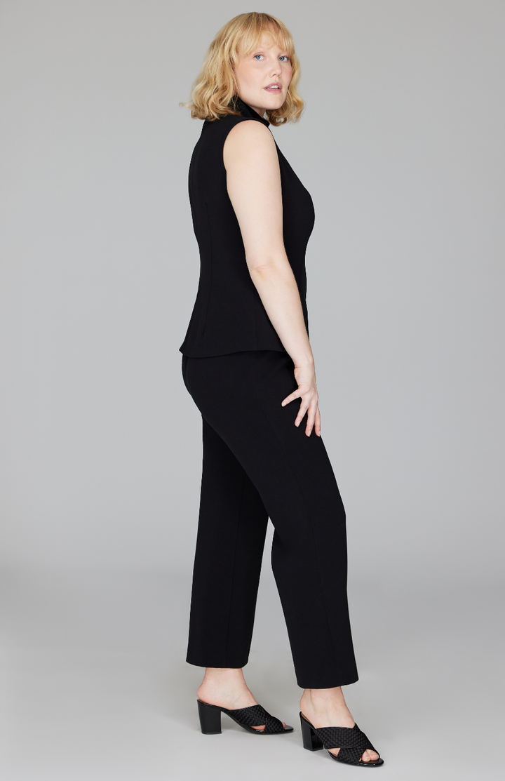 Double Face Straight Leg Pant w/ Back Zip