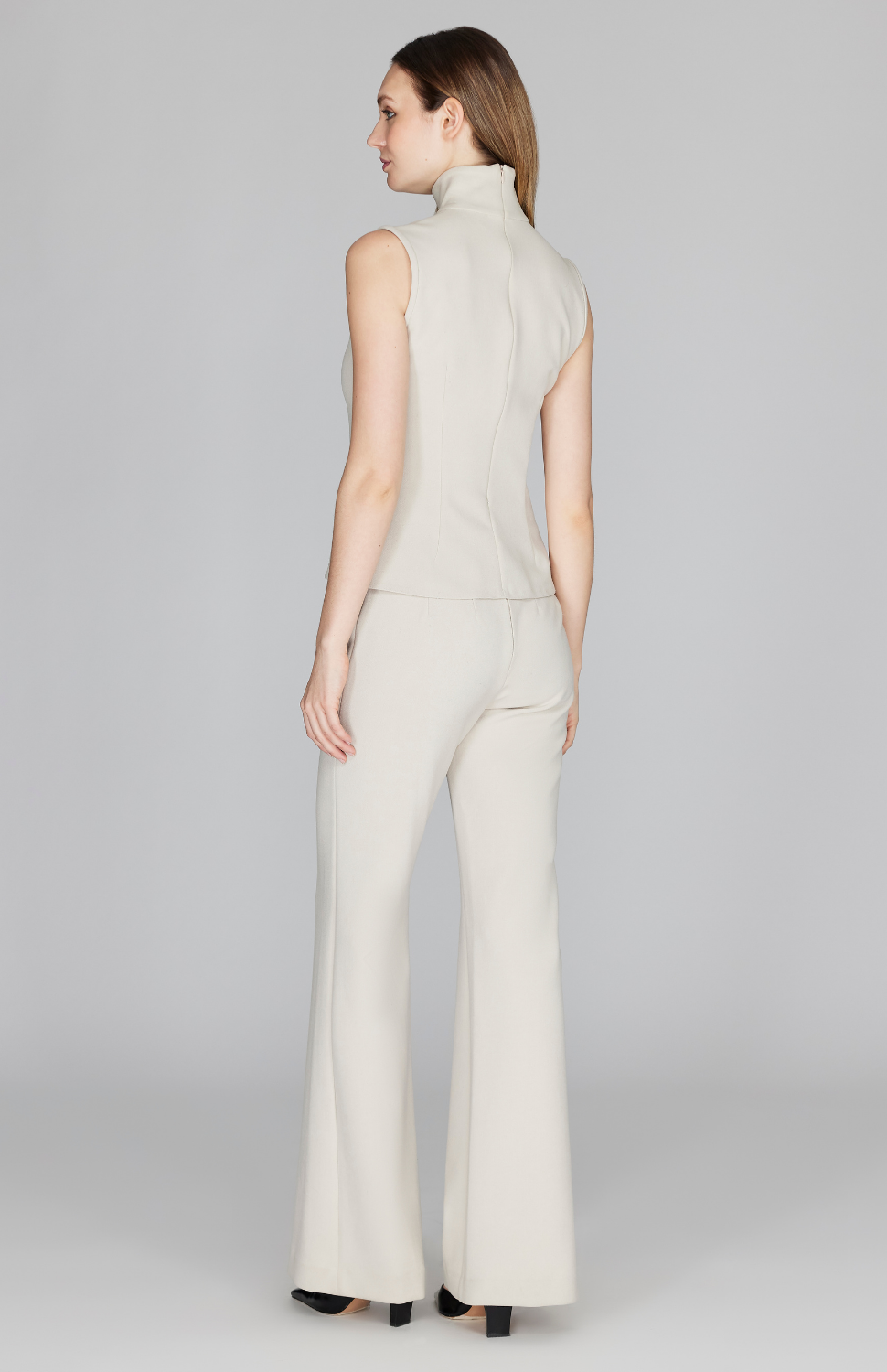 Double Face Flare Pant w/Back Zip