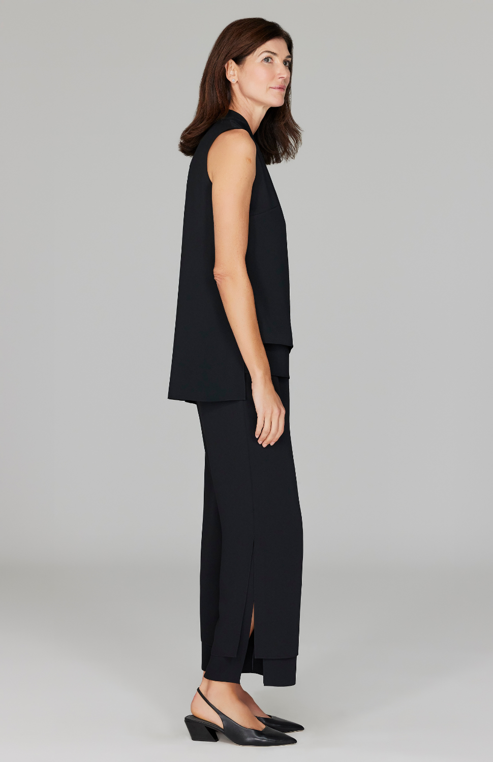 Lustrous Crepe Double Layer Pant