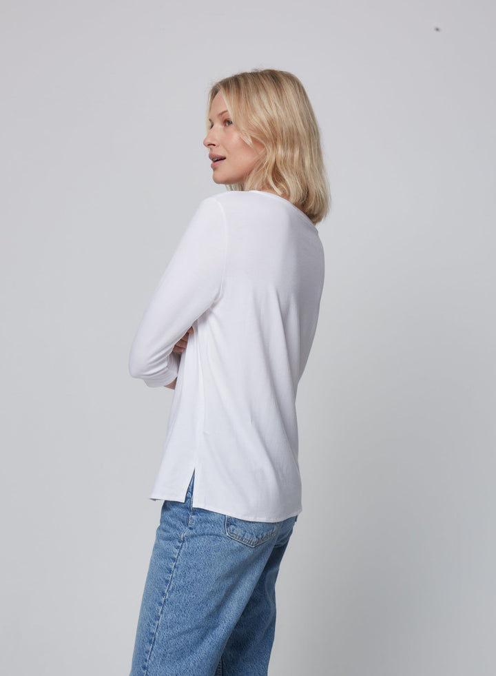 Soft Touch Relaxed 3/4 Sleeve Boatneck T-Shirt - BOATNECK 3/4 SLV - Majestic Filatures North America