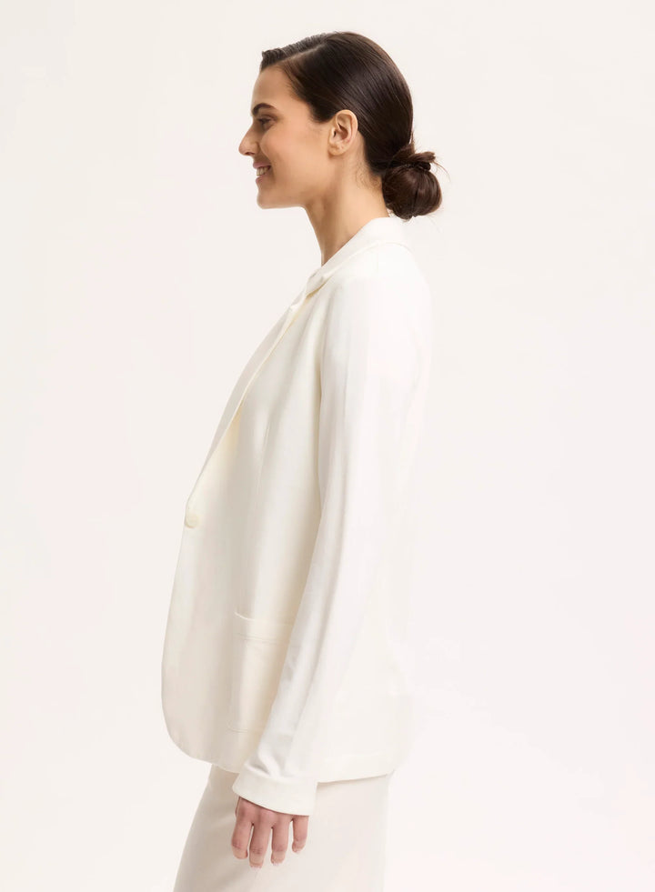 French Terry Looped One-Button Blazer