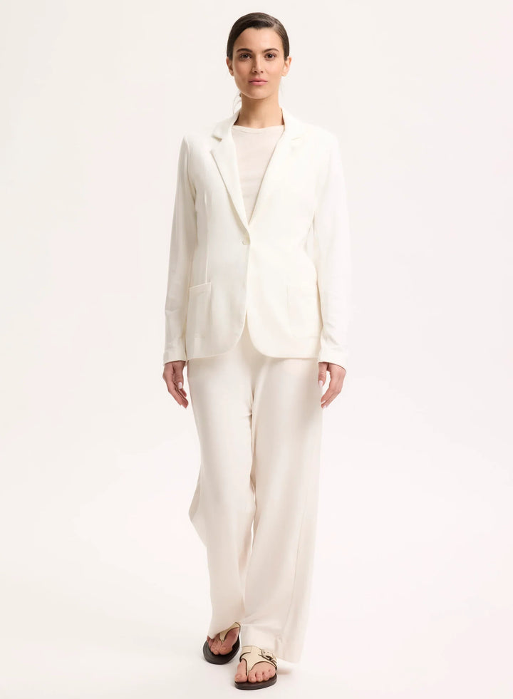 French Terry Looped One-Button Blazer