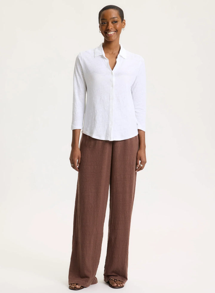 Stretch Linen 3/4 Sleeve Shirt