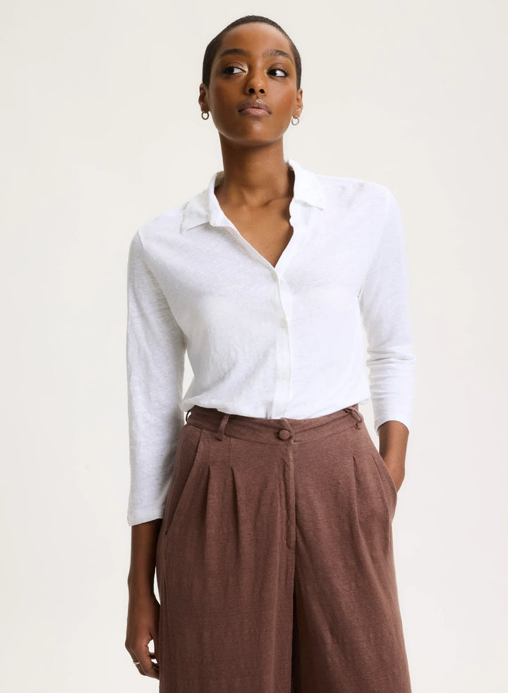 Stretch Linen 3/4 Sleeve Shirt