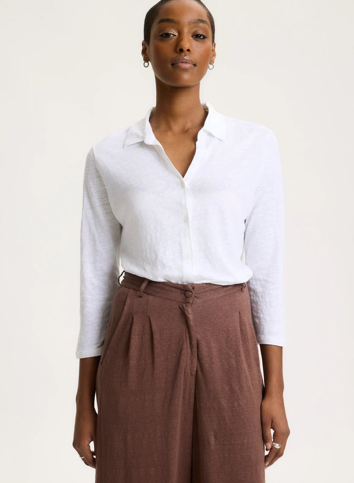 Stretch Linen 3/4 Sleeve Shirt