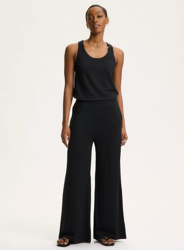 Stretch Linen Wide Leg Pant