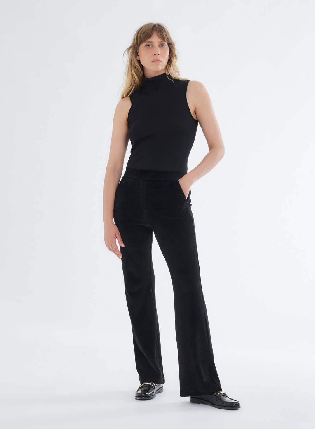 Velour Wide Leg Pant