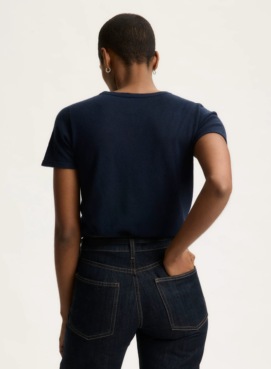 100% Machine Washable Cashmere Short Sleeve Crewneck T-Shirt