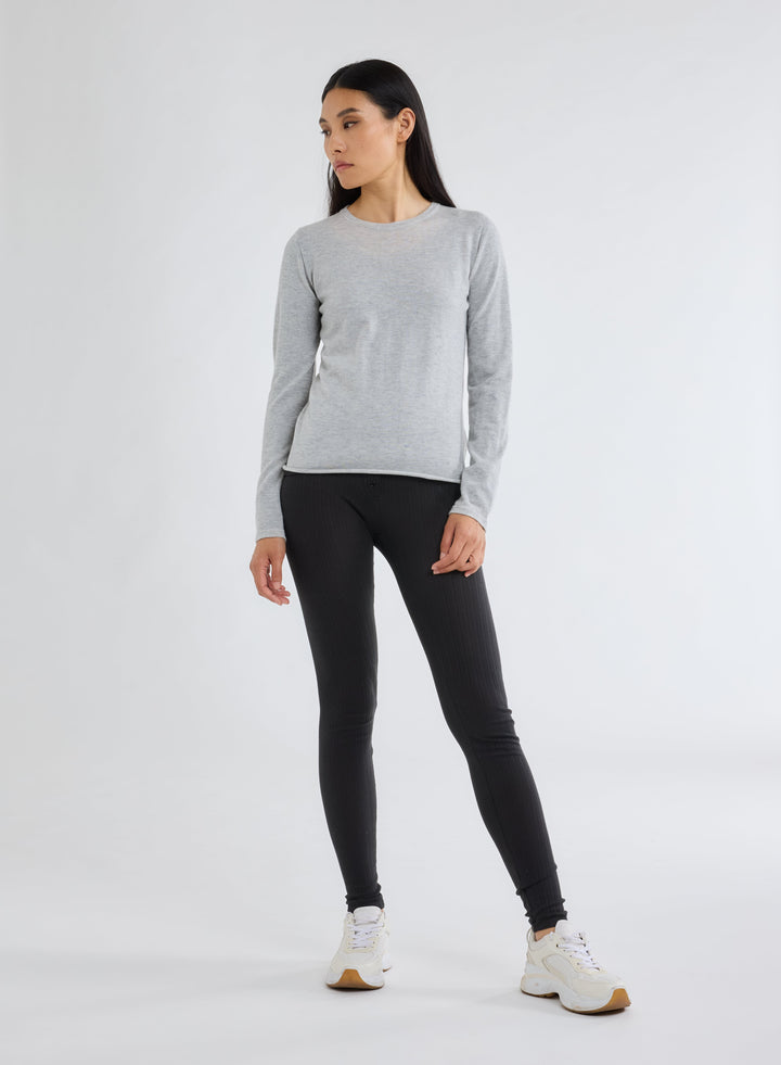 100% Machine Washable Cashmere Long Sleeve Crewneck T-Shirt