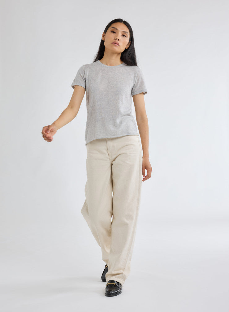 100% Machine Washable Cashmere Short Sleeve Crewneck T-Shirt - CREW S/S - Majestic Filatures North America