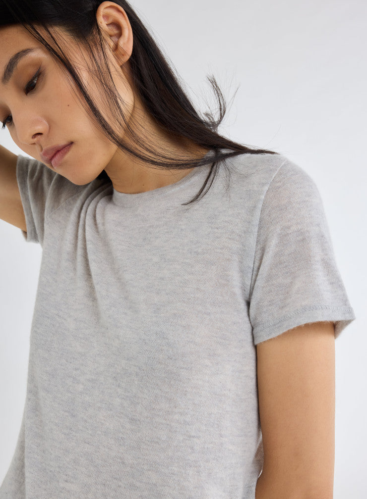 100% Machine Washable Cashmere Short Sleeve Crewneck T-Shirt - CREW S/S - Majestic Filatures North America