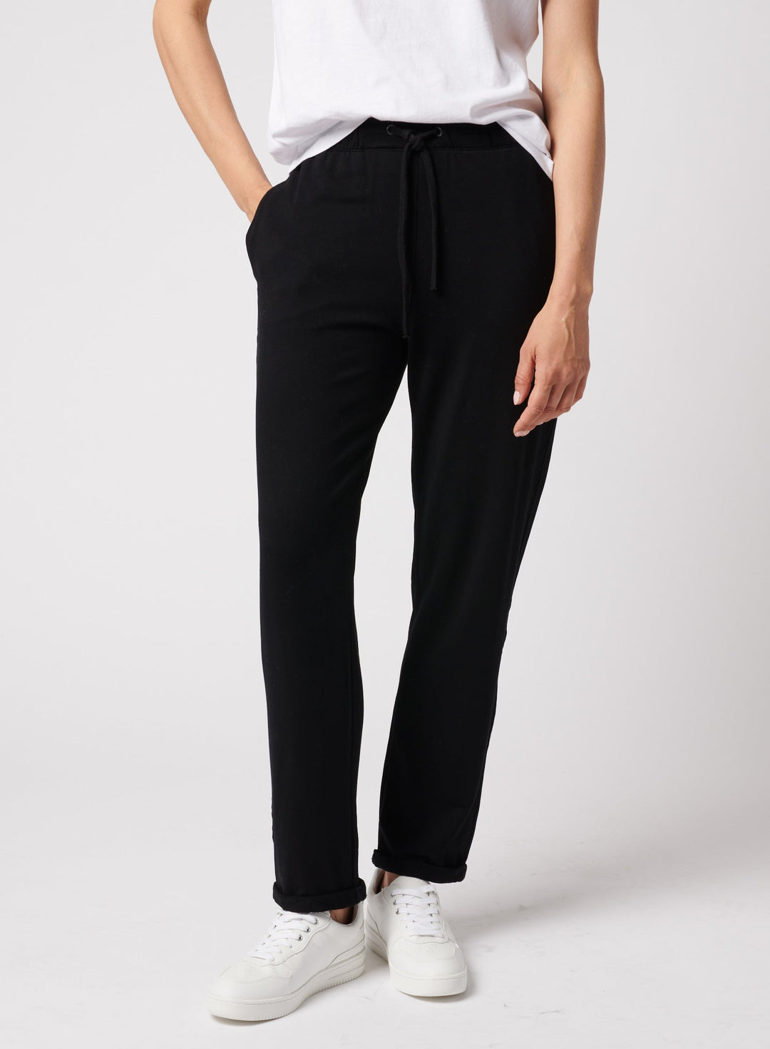 French Terry Drawstring Pant With Cuff - BOTTOMS - Majestic Filatures North America