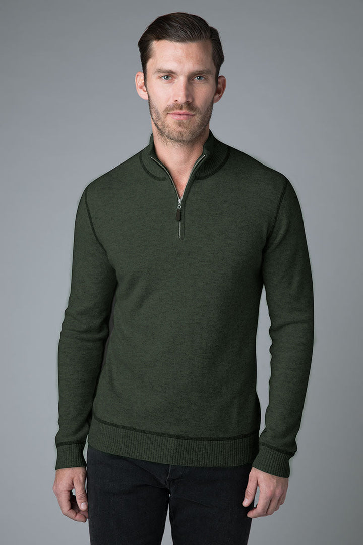 Coverstitch Qtr Zip Mock