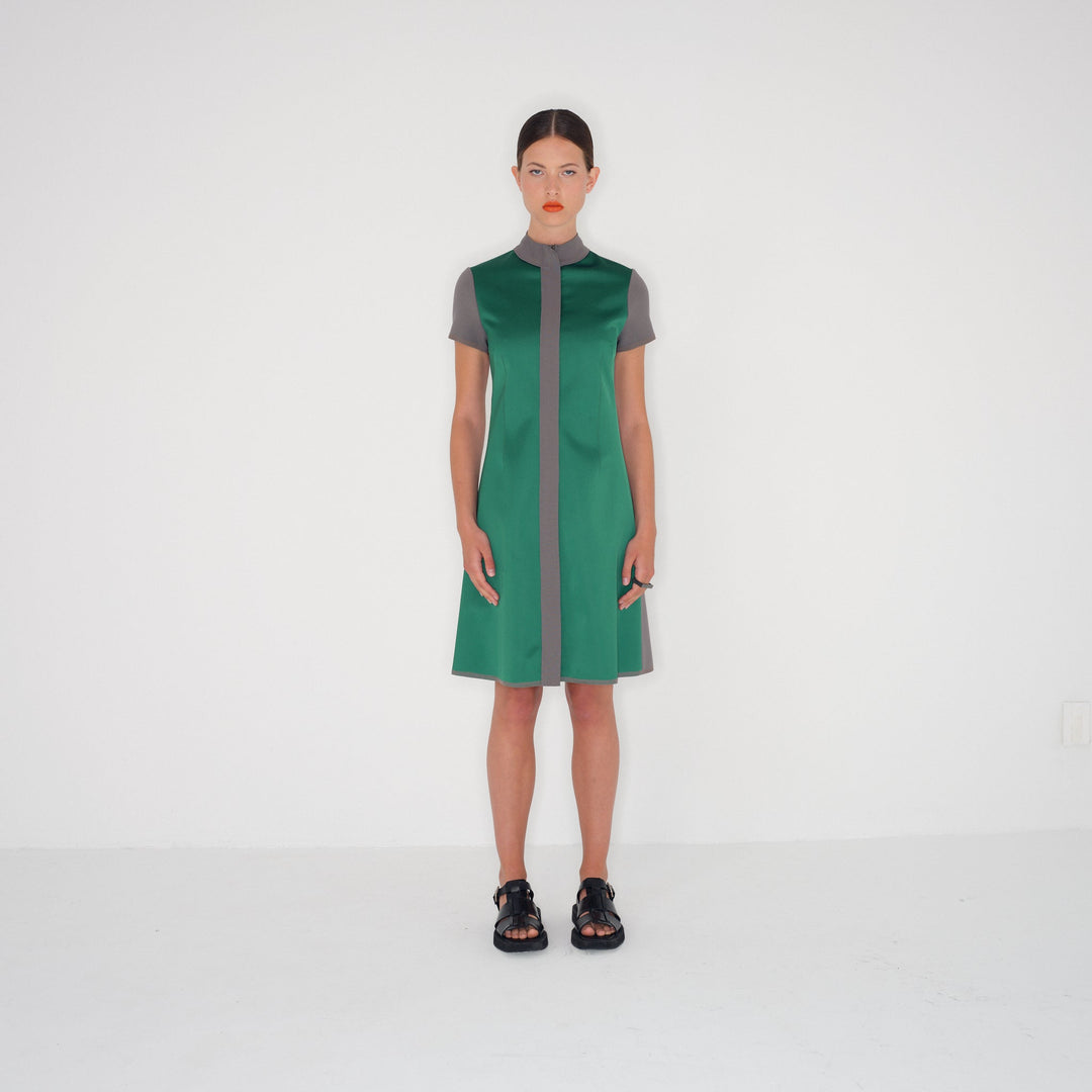 Dress ZEHANNO | Emerald/Pewter | Maison Marie Saint Pierre