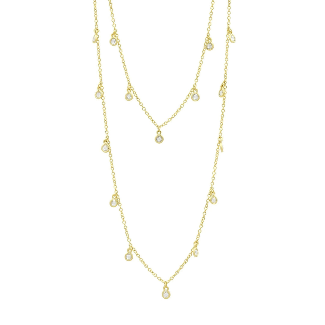 Bezel Droplet Strand Necklace - FREIDA ROTHMAN