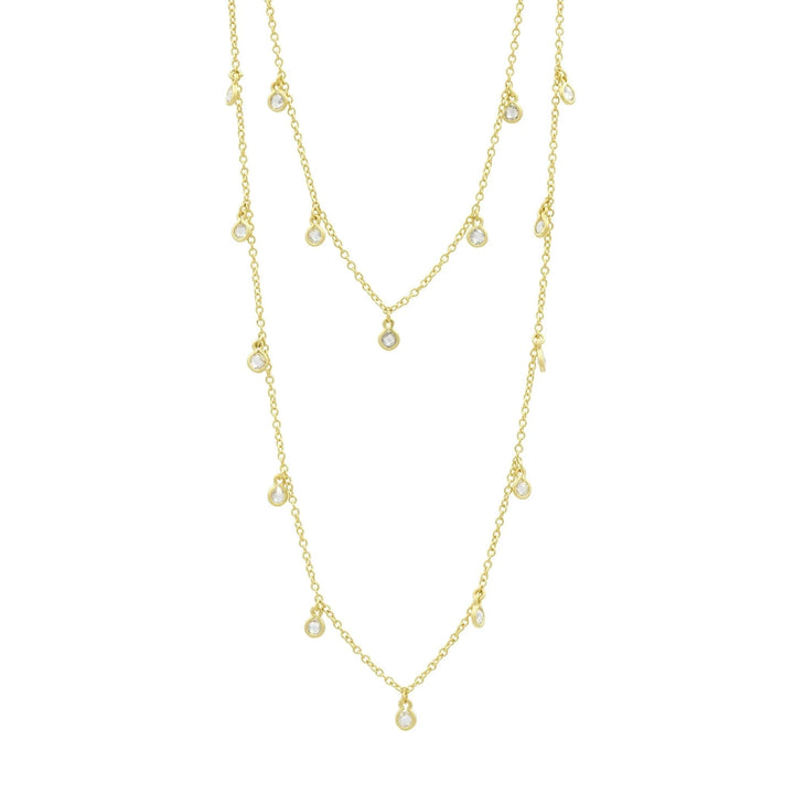 Bezel Droplet Strand Necklace - FREIDA ROTHMAN