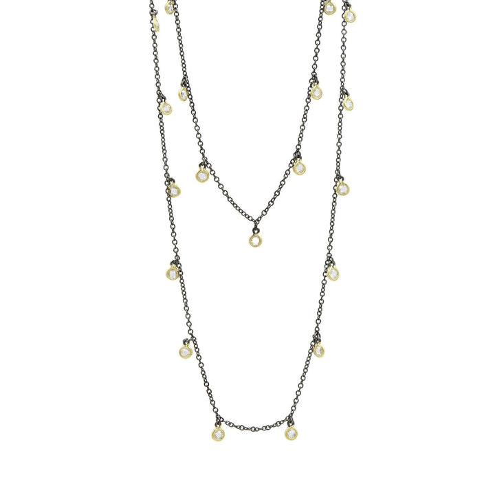 Bezel Droplet Strand Necklace - FREIDA ROTHMAN