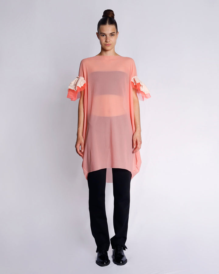 Maison Marie Saint Pierre | Dress | EBER | Hibiscus | Bone | Pink Fluo | Hibiscus