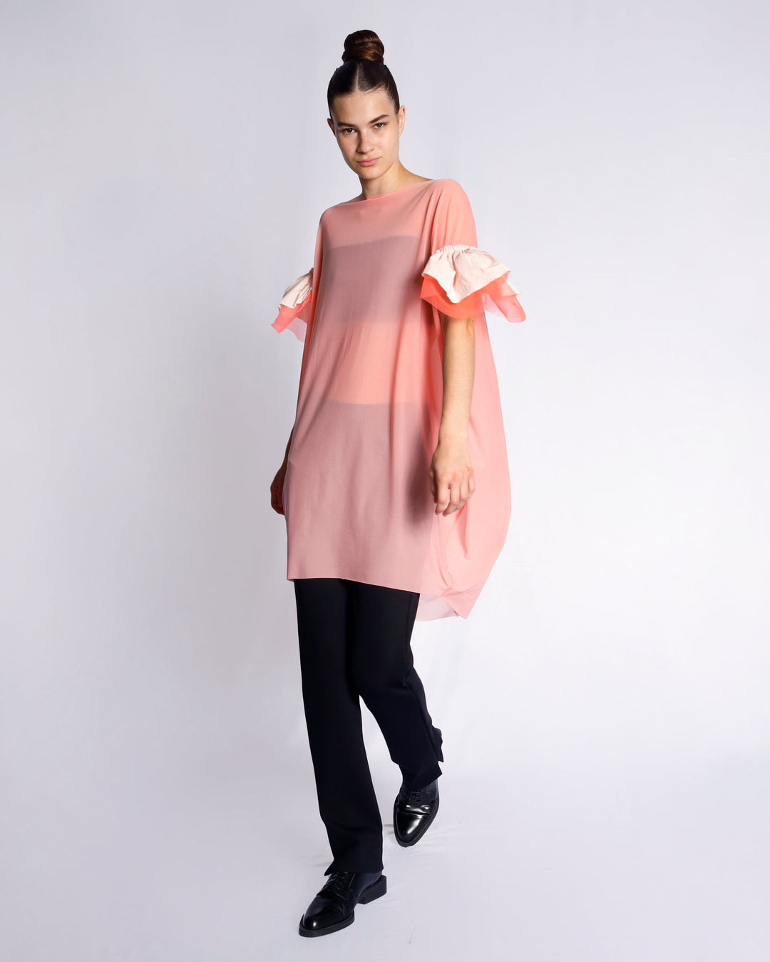 Maison Marie Saint Pierre | Dress | EBER | Hibiscus | Bone | Pink Fluo | Hibiscus