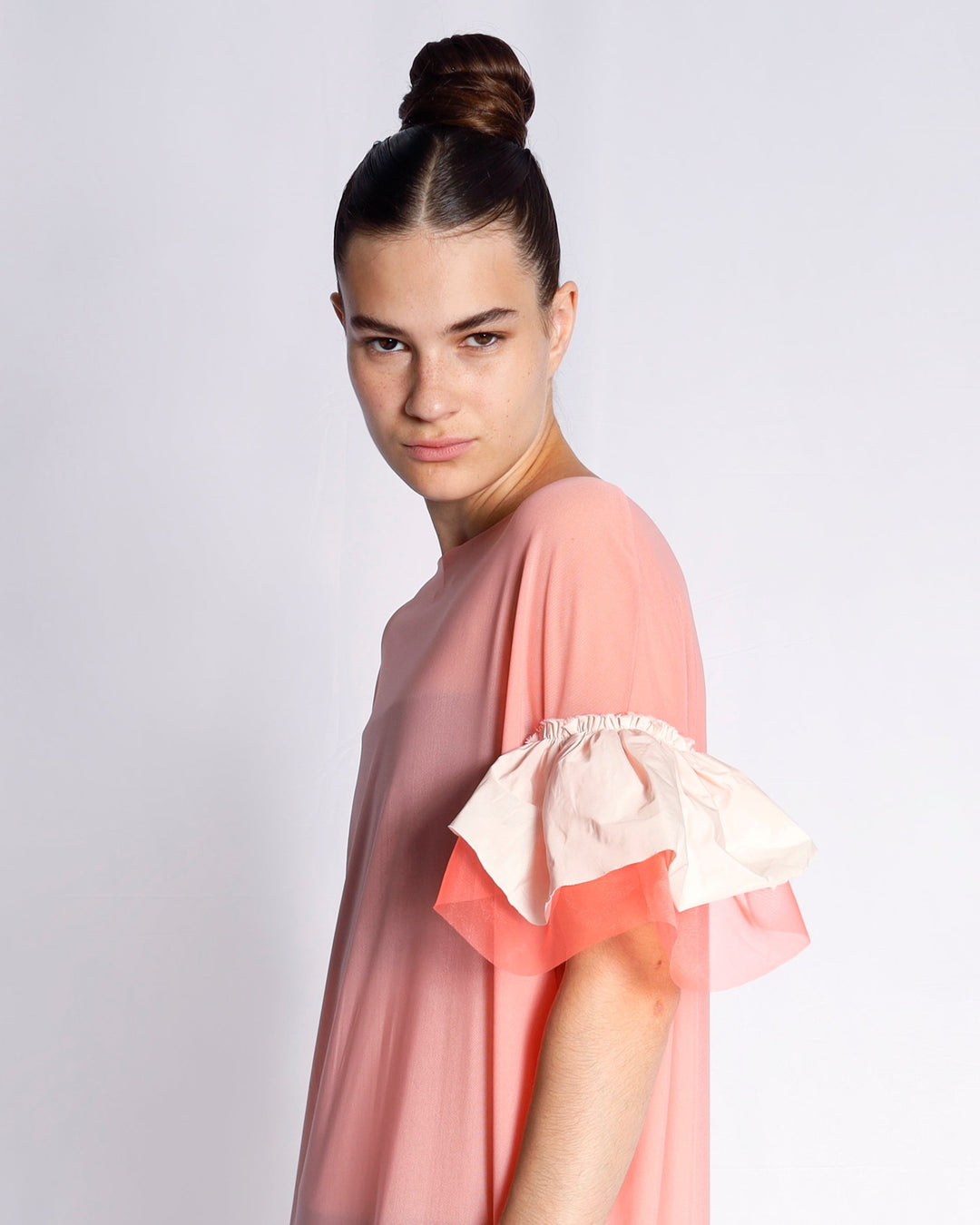 Maison Marie Saint Pierre | Dress | EBER | Hibiscus | Bone | Pink Fluo | Hibiscus