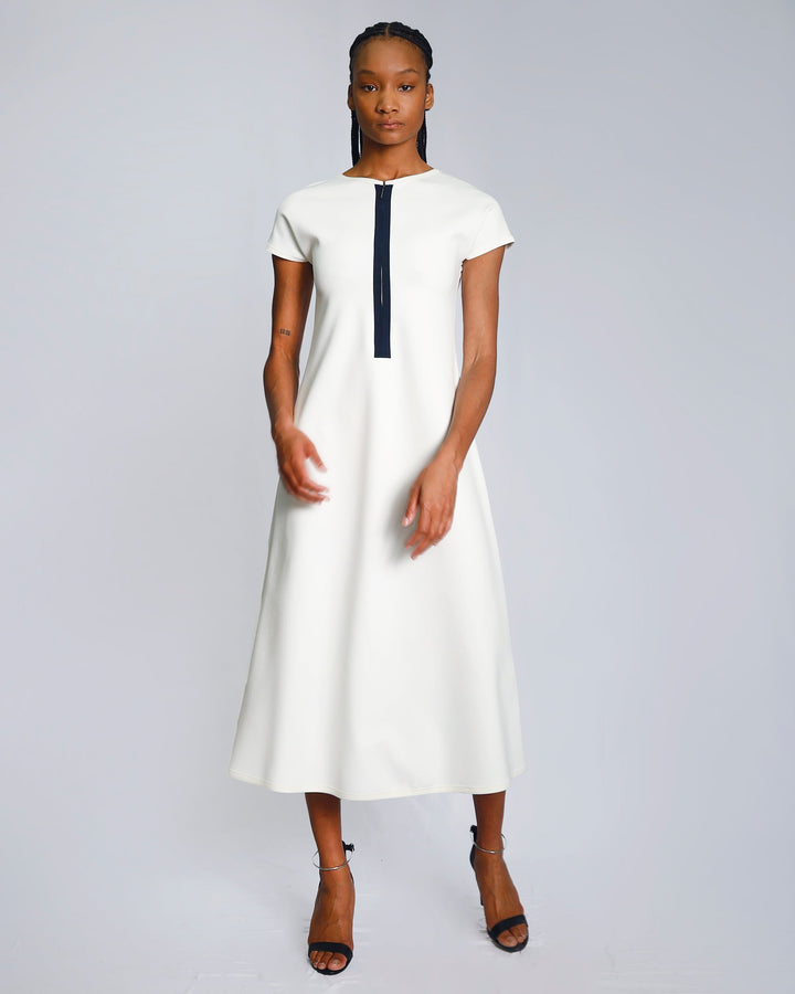 Maison Marie Saint Pierre | Dress | ERLAN | White | Navy