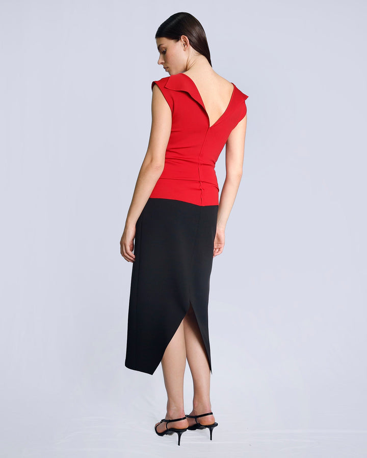 Maison Marie Saint Pierre | Skirt | KAHINA | Black | Top | KAMAL | Red